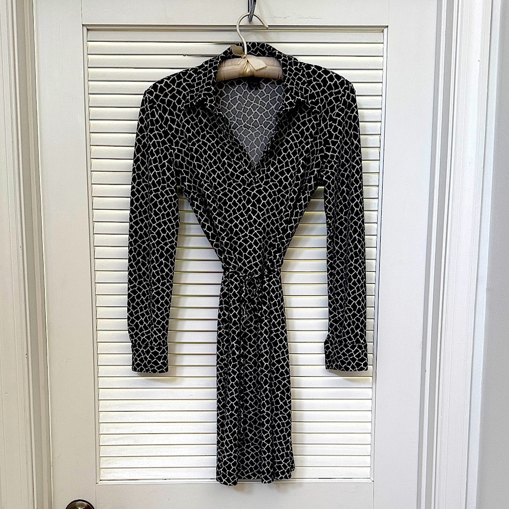 INC International Concepts Black and White Geometric Dress